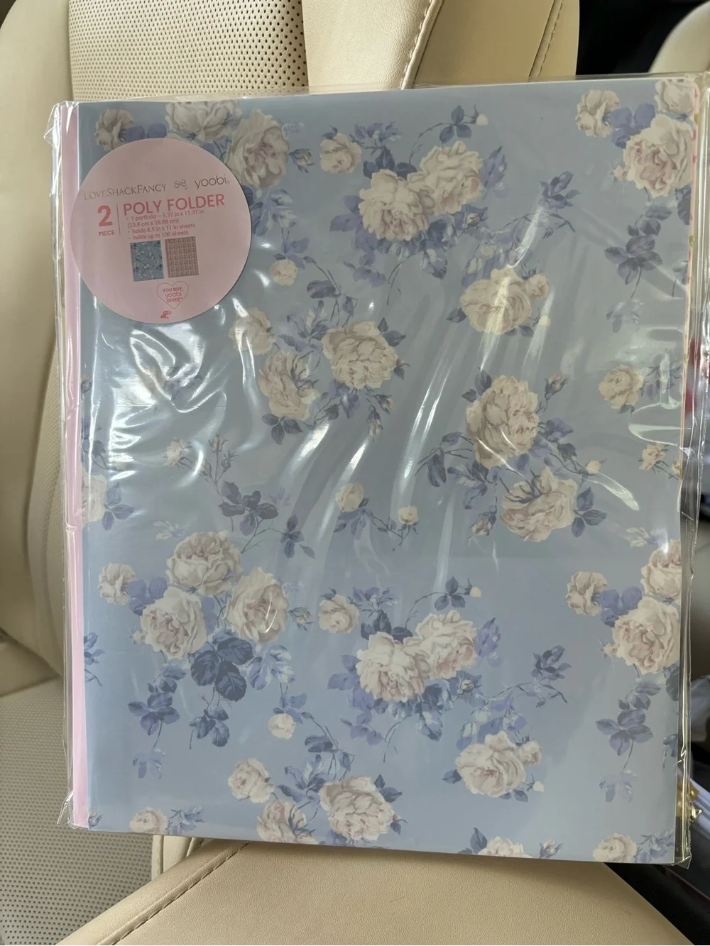 LoveShackFancy x Target Floral Poly Folder Set in Light Blue and Pink